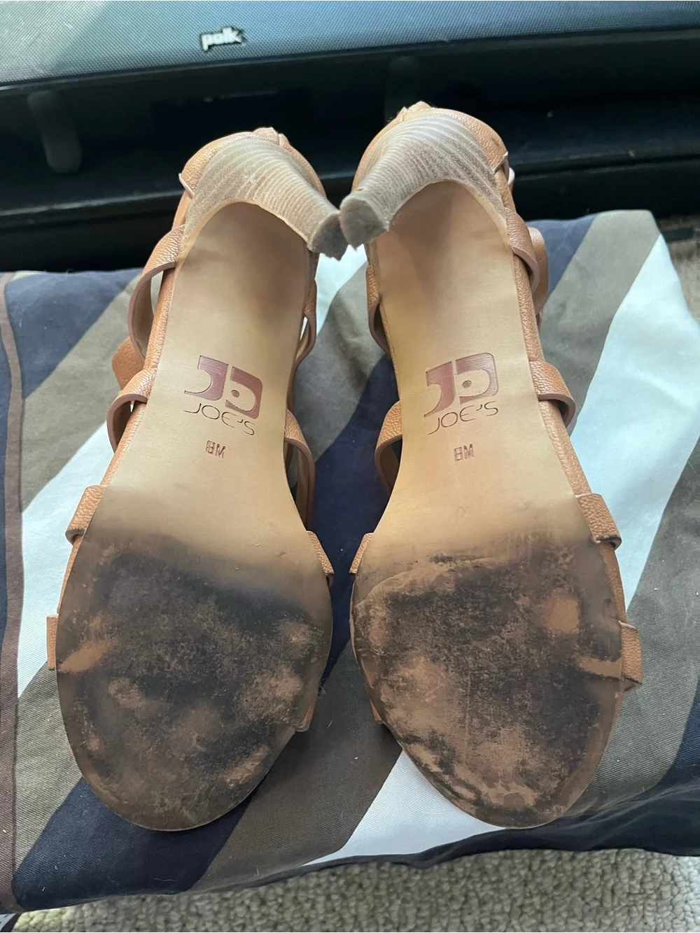 Joe's Jeans Brown Strappy Woven Heeled Sandals